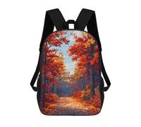 sinyumoney Autumn Nature Pixel Art Backpack 3D Printed Kids School Backpack High Capacity Travel Backpacks Book Bags Kids Backpack 17inch