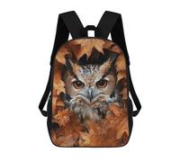 sinyumoney Autumn Owl Portrait School Bag 3D Printed Backpacks Fashion Kids School Backpack Boys Rucksacks for Boys Middle School Students 17inch