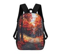 sinyumoney Autumn Path Pixel Art School Bags Daypacks Business Backpack Water Resistant Bookbag for Boys/Girls/Teenagers 17inch
