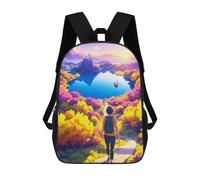 sinyumoney Autumn Path to Serenity Children's Backpack, Schoolbag Large Capacity Students Bookbag Rucksack Knapsack for Boys Girls Adults Teen 17inch