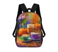 sinyumoney Autumn Pumpkin Latte Art-1 School Backpack Water Resistant Travel Backpack Computer Bag for Men, Women & Teenage Boys 17inch