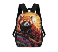sinyumoney Autumn Red Panda Backpack 3D Print Kids Bag Elementary Students Daypack Lightweight School Bag for Children Girls Boys Nursery Lunch Pack 17inch