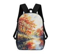 sinyumoney Autumn Reflections Backpack Kids School Backpack School Bag 3D Printed Fashion School Bag for Boys Elementary And Middle School Student 17inch