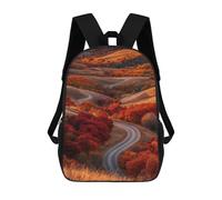 sinyumoney Autumn Road Through Hills Backpack School Bag Rucksack for Girls Boys Backpacks Large Capacity Kids Back Pack Lightweight School Bags for Children Students 17inch
