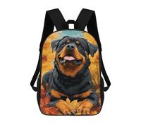 sinyumoney Autumn Rottweiler Portrait Backpack School Lightweight Airport College Students Back Pack for Girl, Teen Girls 17inch