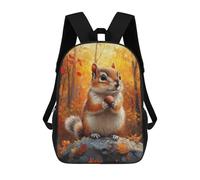 sinyumoney Autumn Squirrel with Nut Backpacks 3D Printed Kids School Backpack Outdoor Casual Daypack Fashion Casual Children Backpacks Cute Travel Bags 17inch