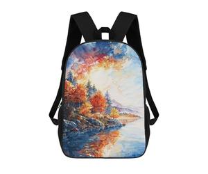 sinyumoney Autumn Sunrise Backpack Kids School Backpack School Bag 3D Printed Fashion School Bag for Boys Elementary And Middle School Student 17inch