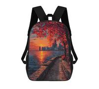 sinyumoney Autumn Sunset in City-1 Backpack School Bag Business Durable Laptop Bag for Boys/Girls/Teenagers 17inch