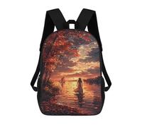 sinyumoney Autumn Sunset Walk School Backpack Water Resistant School Bag Business Backpack for Men/Women 17inch