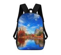 sinyumoney Autumn Valley Reflections 3D Printed 17inch School Bag Children's School Backpack Travel Backpacks Casual Fashion Bag for Kids School Students