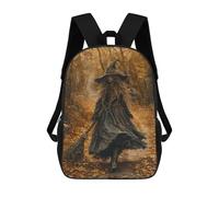 sinyumoney Autumn Witch in Forest Backpack School Daypacks Business Backpack Water Resistant Bookbag for Boys/Girls/Teenagers 17inch