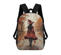 sinyumoney Autumn Witch Walk School Backpack Business Durable Laptop Bag for Camping Outdoor Adventures And Daily Travel 17inch