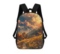 sinyumoney Autumnal Cabin in The Woods 3D Printed 17inch Kids School Bag Rucksacks Children's School Fashion Casual Back Pack High Capacity Travel Book Bags