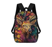 sinyumoney Autumnal Deer Portrait-2 Children's Backpacks School Backpack 3D Printed for Kids Travel Rucksacks Book Bags Kids 17inch School Bag