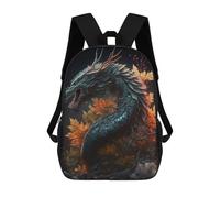 sinyumoney Autumnal Dragon Majesty Kids School Backpack 3D Printed Fashion School Bag Casual School Bag for Boys Elementary And Middle School Students 17inch