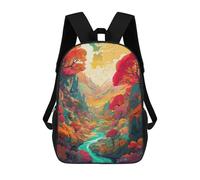 sinyumoney Autumnal Fantasy Landscape-3 Kids Backpack,School Backpack Kids School Bag 3D Printed Cartoon Large Capacity Backpack for Kids Boys And Girls 17inch