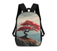 sinyumoney Autumnal Red Maple Tree Landscape School Backpack Lightweight Airport College Students Back Pack for Boys/Girls/Teenagers 17inch