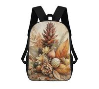 sinyumoney Autumnal Still Life with Pine Cones Kids Backpack,School Backpack Kids School Bag 3D Printed Cartoon Large Capacity Backpack for Kids Boys And Girls 17inch