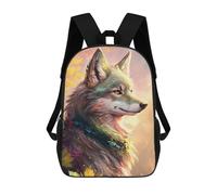 sinyumoney Autumnal Wolf Portrait Backpacks 3D Printed Kids School Backpack Outdoor Casual Daypack Fashion Casual Children Backpacks Cute Travel Bags 17inch