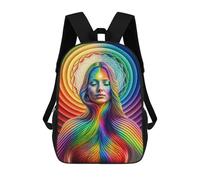 sinyumoney Awakening in Rainbow Backpack School Bag Secondary Causal Travel High School Bags for Boys/Girls/Teenagers 17inch