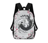 sinyumoney Axolotl Couple Yin Yang Backpacks Kids School Backpack School Bag 3D Printed Fashion School Bags for Boys Elementary And Middle School Students 17inch