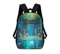 sinyumoney Axolotl in A Japanese Garden Pond Backpack School Lightweight Schoolbag Dayback Bookbag College for Men, Women & Teenage Boys 17inch
