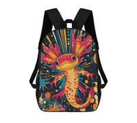 sinyumoney Axolotl in Space Playful Children's Backpacks School Backpack 3D Printed for Kids Travel Rucksacks Book Bags Kids 17inch School Bag