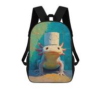 sinyumoney Axolotl in Top Hat Painting Backpack School Bag Lightweight Casual Daypack School Backpacks for School/Work/Travel 17inch