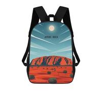 sinyumoney Ayers Rock Moonrise School Backpack 3D Printed Children's 17inch Backpacks Bag Bookbag for Kids Boy Girl Book Bags Kids School Bag Travel Rucksacks