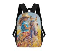 sinyumoney Baby And Horse School Backpack Fashion Stationery Backpack Waterproof Casual Daypacks for Teenage Girls Boys Women Men 17inch