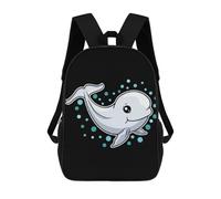 sinyumoney Baby Beluga Whale Gift Backpack School Rucksack Casual Daypacks School Work Travel Bag for Men/Women 17inch