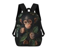 sinyumoney Baby Chimpanzee Holding Branch Daypack Casual Backpacks School Bag For Girls Boys High College Teenagers Rucksack Men Women Travel Laptop Rucksack College Bookbag 17inch