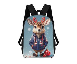 sinyumoney Baby Deer Christmas Backpack School Bag Lightweight Airport College Students Back Pack for Men/Women 17inch