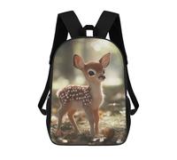 sinyumoney Baby Deer Fawn in Forest School Backpack Secondary Causal Travel High School Bags for Teenage Girls Boys Women Men 17inch
