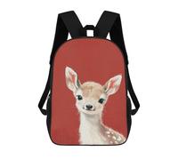 sinyumoney Baby Deer Illustration Backpack School Lightweight Airport College Students Back Pack for School/Work/Travel 17inch