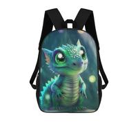 sinyumoney Baby Dragon Neon 3D Printed School Bag Children's School Backpack Schoolbags Travel Backpacks Casual Fashion Bag for Kids School Students 17inch