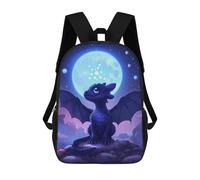 sinyumoney Baby Dragon Neon School Bag Backpack Teen Schoolbag 3D Printing Adjustable Schoolbag Fashion Pocket Bag for Kids Boys Girls Students And Teenagers Fans 17inch