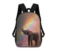 sinyumoney Baby Elephant Rainbow Shower Kids Backpack Girls 3D School Bags, Children's Rucksack Toddler Schoolbag,Casual Daypacks Fashion Bookbag Bag 17inch
