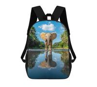 sinyumoney Baby Elephant Reflection School Backpack Water Resistant Travel Backpack Computer Bag for Men, Women & Teenage Boys 17inch