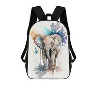 sinyumoney Baby Elephant Watercolor Backpack School Bag Water Resistant Travel Backpack Computer Bag for Girls Boys Teenage 17inch
