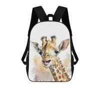 sinyumoney Baby Giraffe Watercolor Backpack Kids School Backpack School Bag 3D Printed Fashion School Bag for Boys Elementary And Middle School Student 17inch