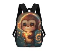 sinyumoney Baby Monkey Kids Backpack Fashion Fun Backpack Book Bag for Boys And Teenager 3D Printed School Bags for Boys 17inch