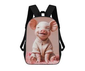 sinyumoney Baby Pig Cute School Backpack Water Resistant Computer Rucksack- Perfect for Travel, Work And Daily Use 17inch