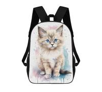 sinyumoney Baby Ragdoll Cat Kitten Kids Backpack 17 Inch School Bag 3D Printed Cartoon School Backpacks for Boys And Teenager School Students