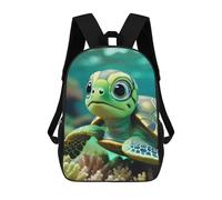 sinyumoney Baby Sea Turtle In A Reef School Backpack for Girls Backpack Water Repellent Casual Daypack Lightweight Rucksack Boy Girl School Backpack 17inch