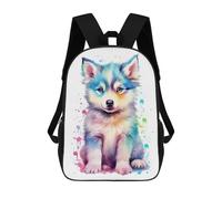 sinyumoney Baby Siberian Husky Puppy Backpack School Bag School Secondary High School College Backpack Travel for Girls Boys Teenage 17inch