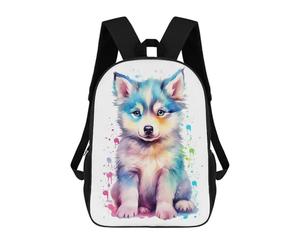 sinyumoney Baby Siberian Husky Puppy Backpack School Bag School Secondary High School College Backpack Travel for Girls Boys Teenage 17inch