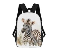 sinyumoney Baby Zebra Watercolor Children's Backpacks School Backpack 3D Printed for Kids Travel Rucksacks Book Bags Kids 17inch School Bag