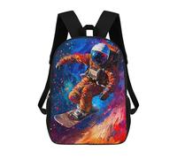sinyumoney Backpack, Astronaut Snowboarding in Space School Bags Schoolbag, School Bags,Travel Rucksacks Book Bags 3D Printed Cartoon Large Capacity Backpack for Boy And Girl 17inch