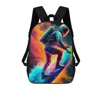sinyumoney Backpack, Astronaut Surfing in Space School Bags Schoolbag, School Bags,Travel Rucksacks Book Bags 3D Printed Cartoon Large Capacity Backpack for Boy And Girl 17inch